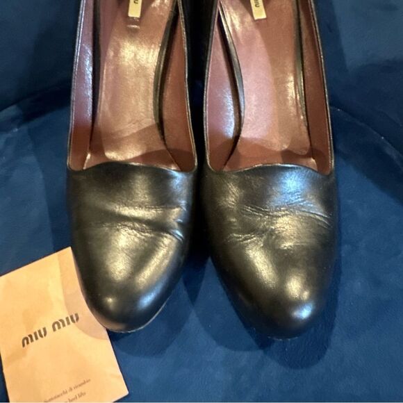 1990s Miu Miu Black High Heels. Size 41 - Picture 4 of 15